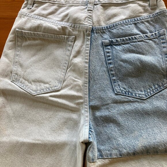 PACSUN Patchwork Jeans, Size 26, Light & Dark Blue - Picture 5 of 11